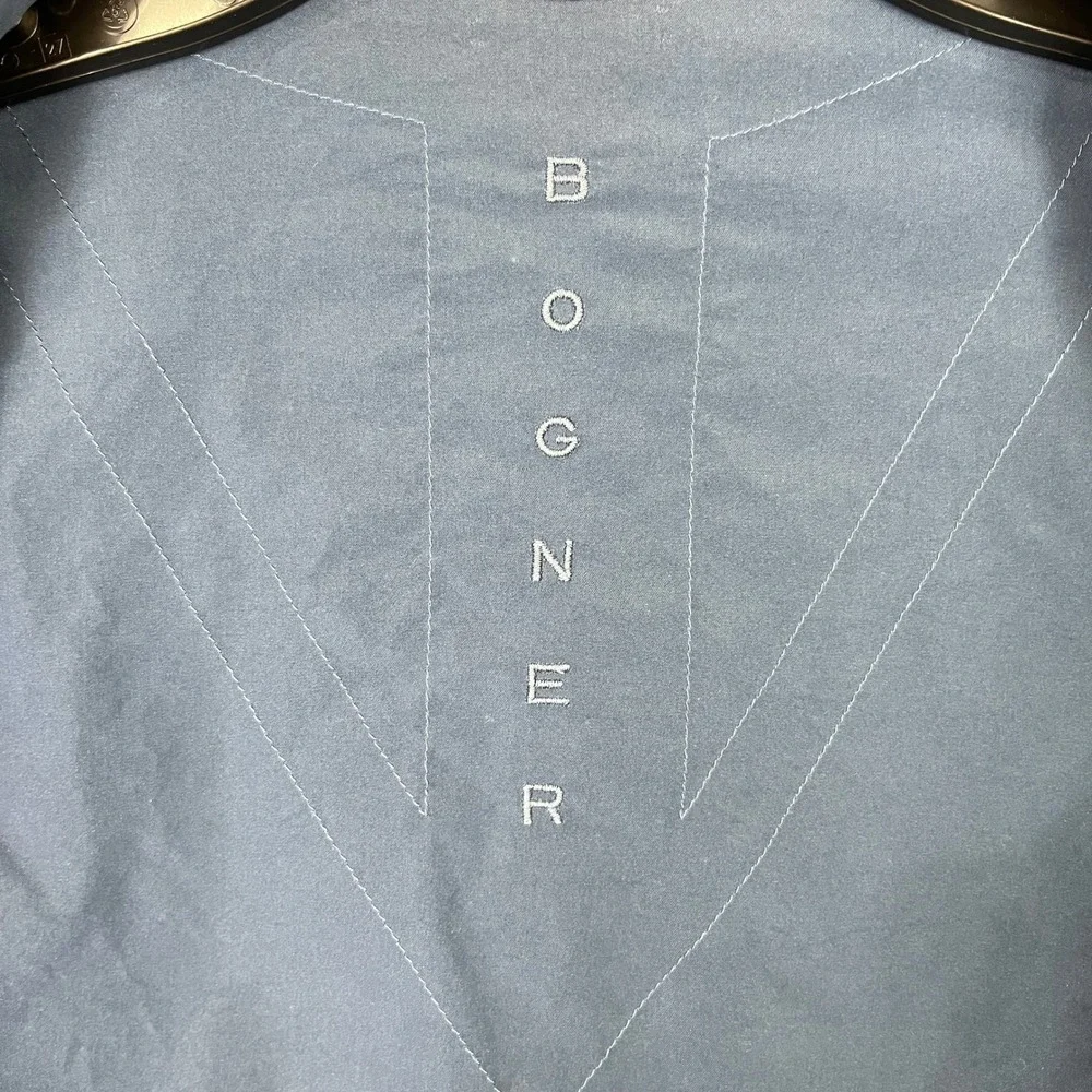 Bogner Jacket Mens‎ L Blue Lightweight Parka Hooded Rain Shell Premium Vintage